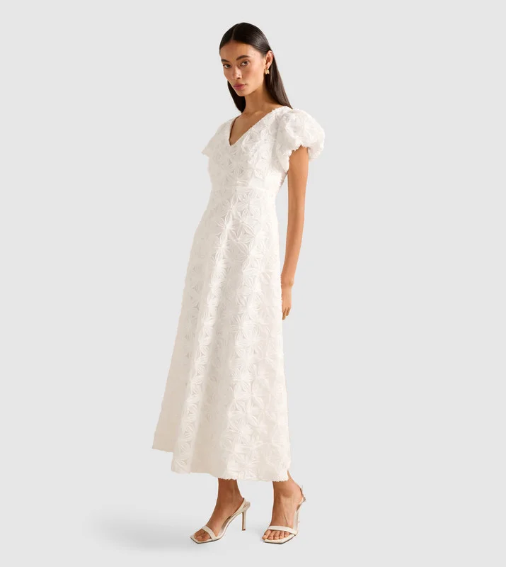 forever new  FLYNN Floral Textured Midi Dress for Women | Best Price UAE